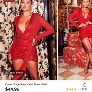 Red sequin dress